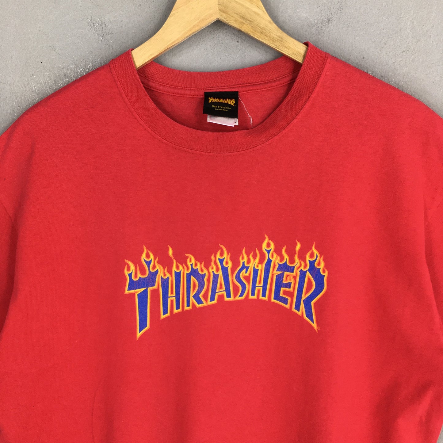 Thrasher Magazine Fire Flame Red T shirt Large