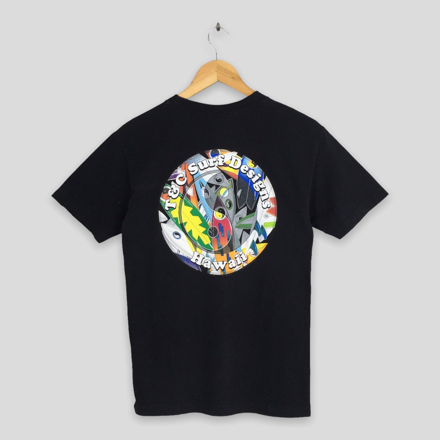 T&C Surf Designs Yin Yang Black T shirt Small