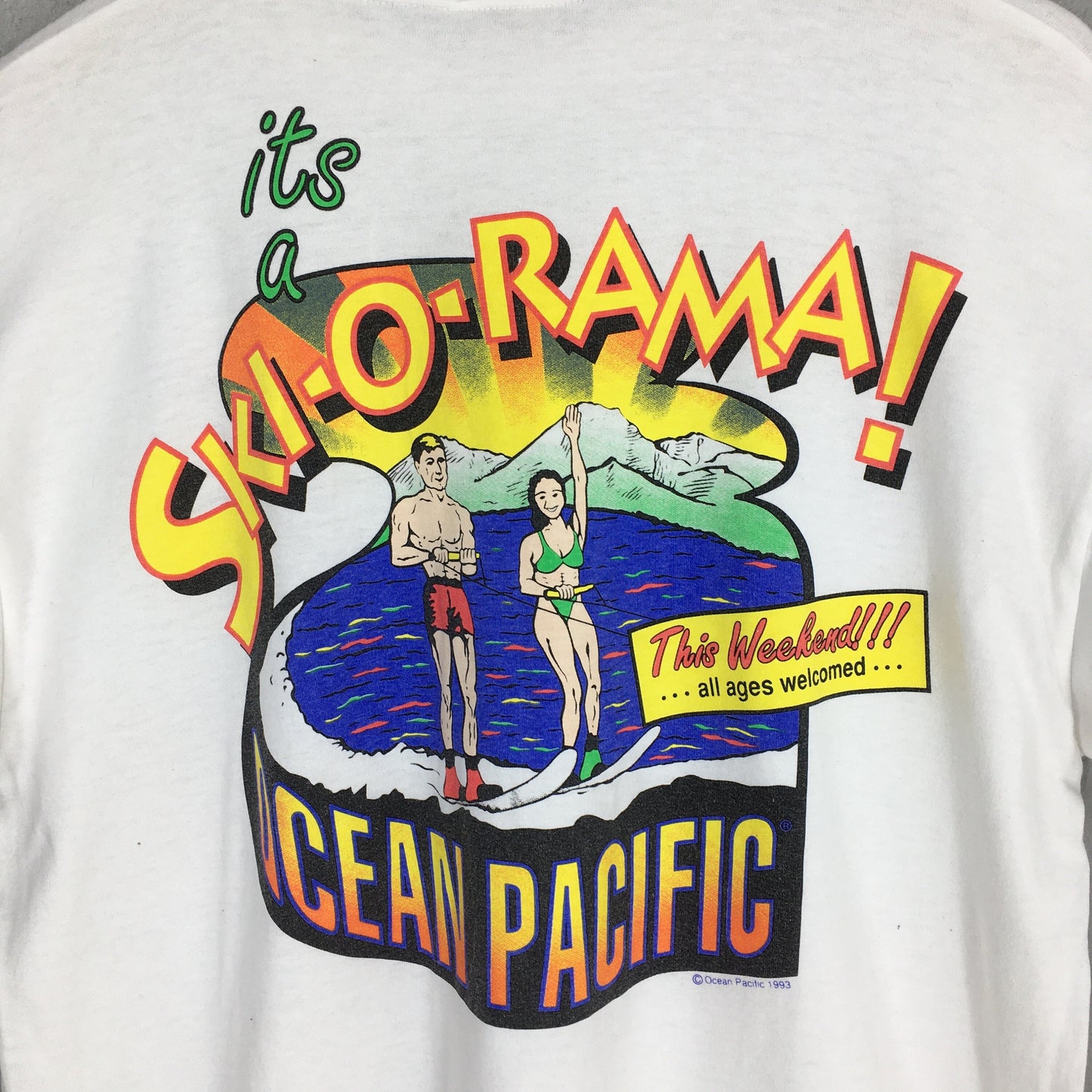 Ocean Pacific Surfer White T shirt Medium