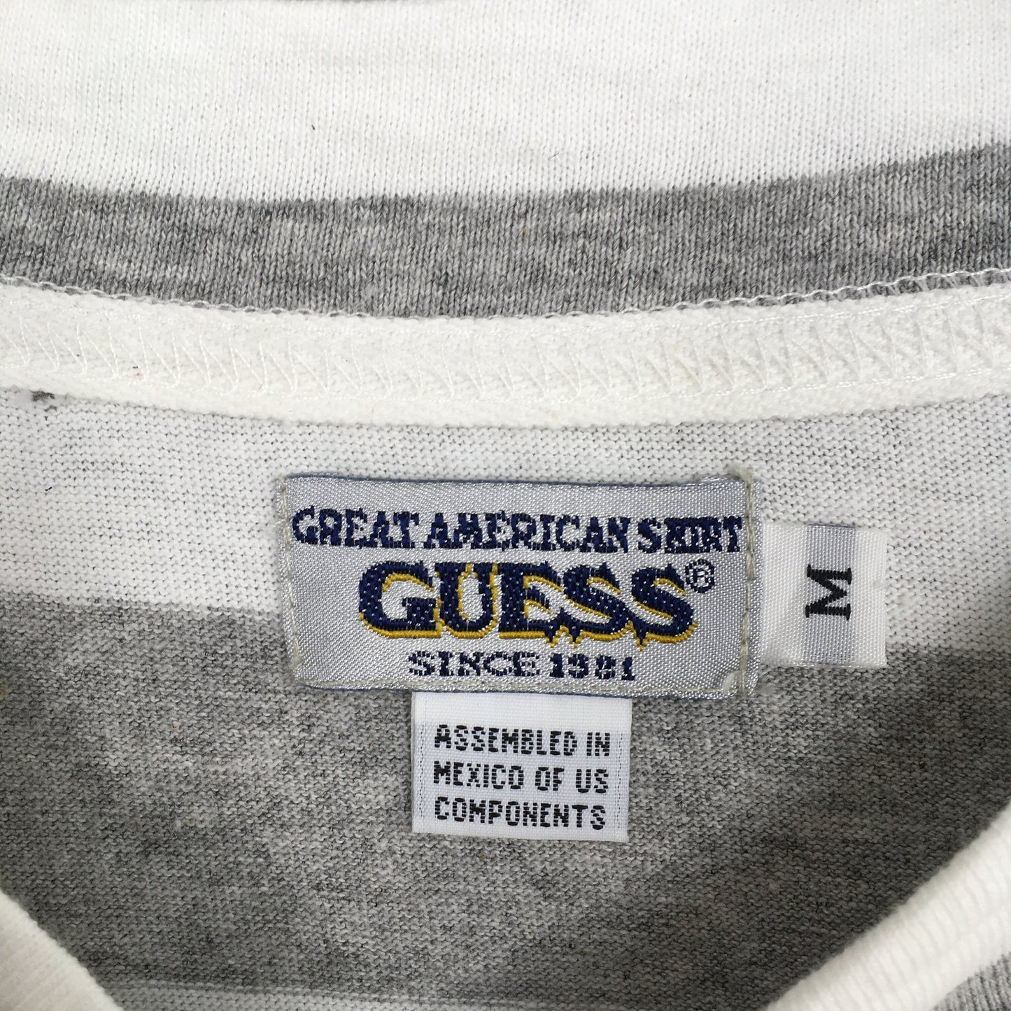 Guess Jeans Usa Stripes Gray T shirt Medium