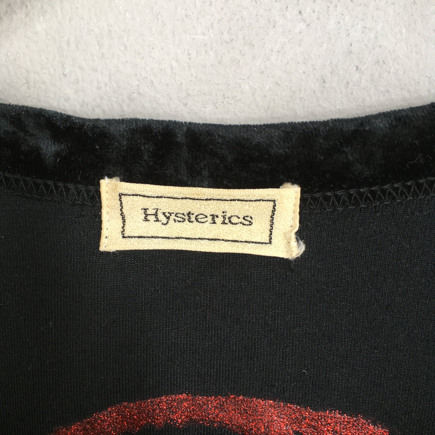 Hysteric Glamour Japan Velvet Stretchable Ladies Black T shirt XSmall