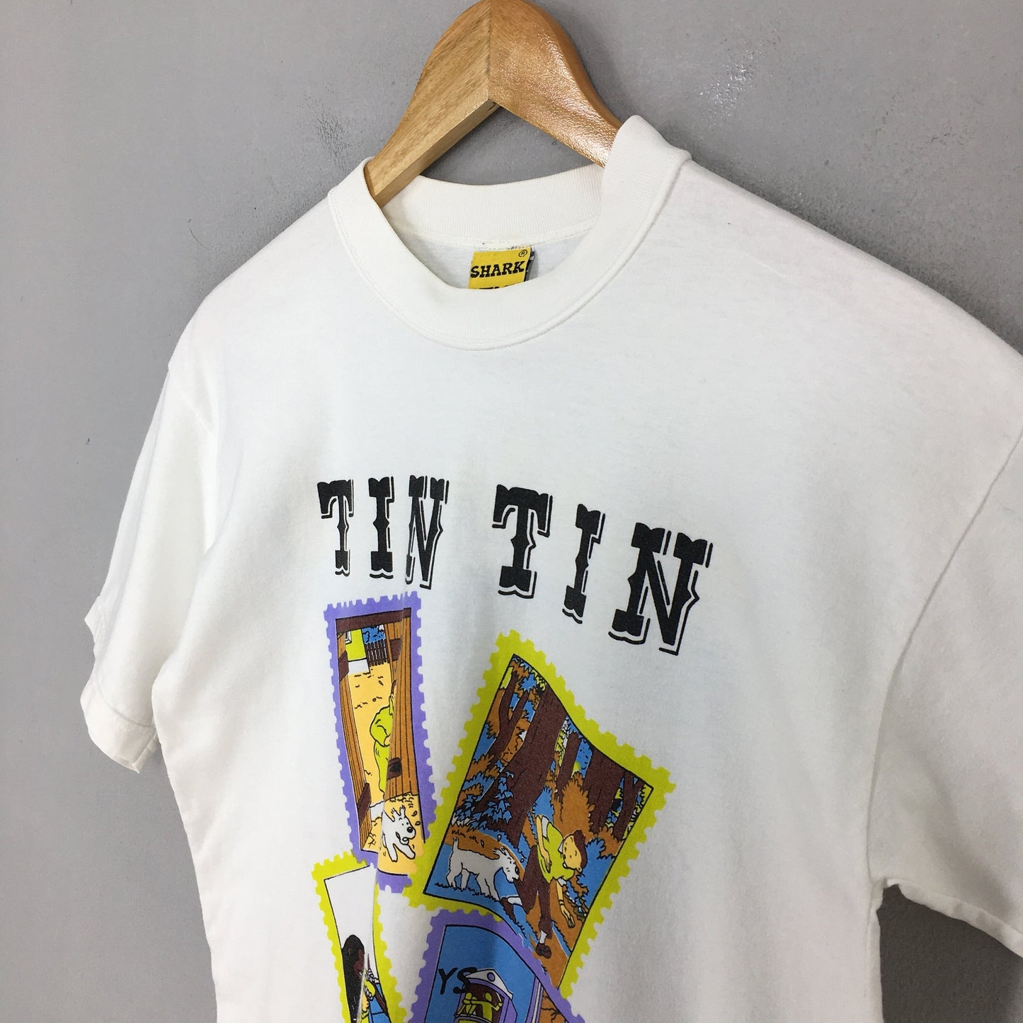 The Adventures of Tintin And Snowy Cartoon White T shirt Large