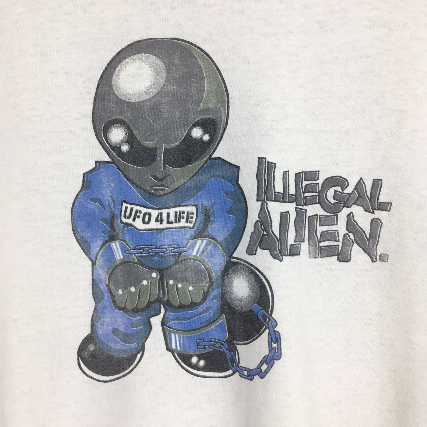 Alien Head Illegal Alien White T shirt Medium