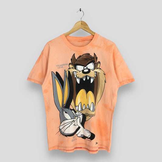 Looney Tunes Tasmanian Devil Bugs Bunny Orange T shirt Medium