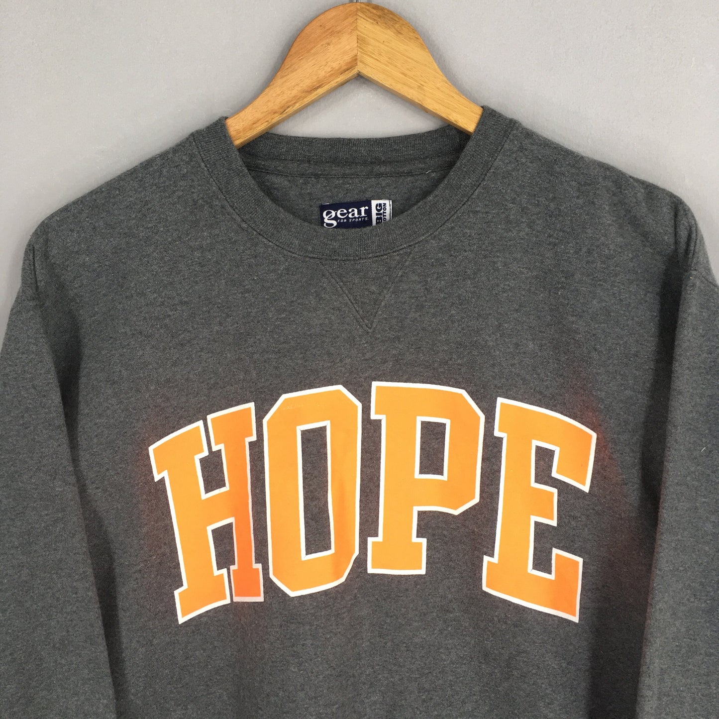 Hope Gray Religious Sweater Medium