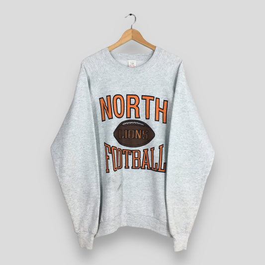 North Lions Football Gray Sweatshirt Large