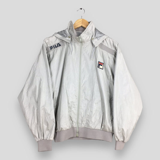 Fila Italia Windbreaker Silver Jacket Large