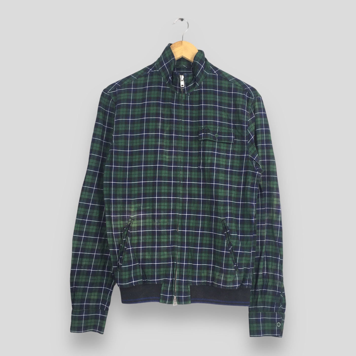 Fred Perry Checkered Harrington Coat Zipper Small