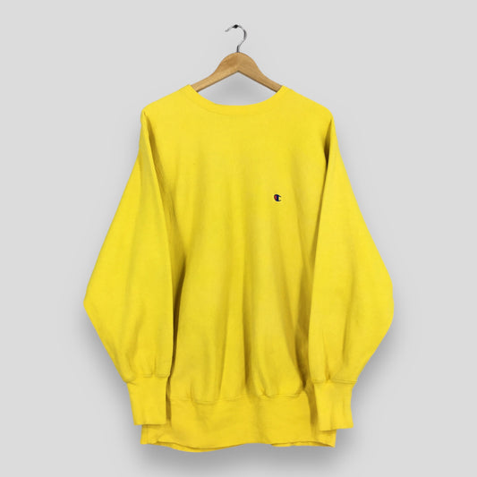 Champion Reverse Weave Yellow Sweatshirt XLarge