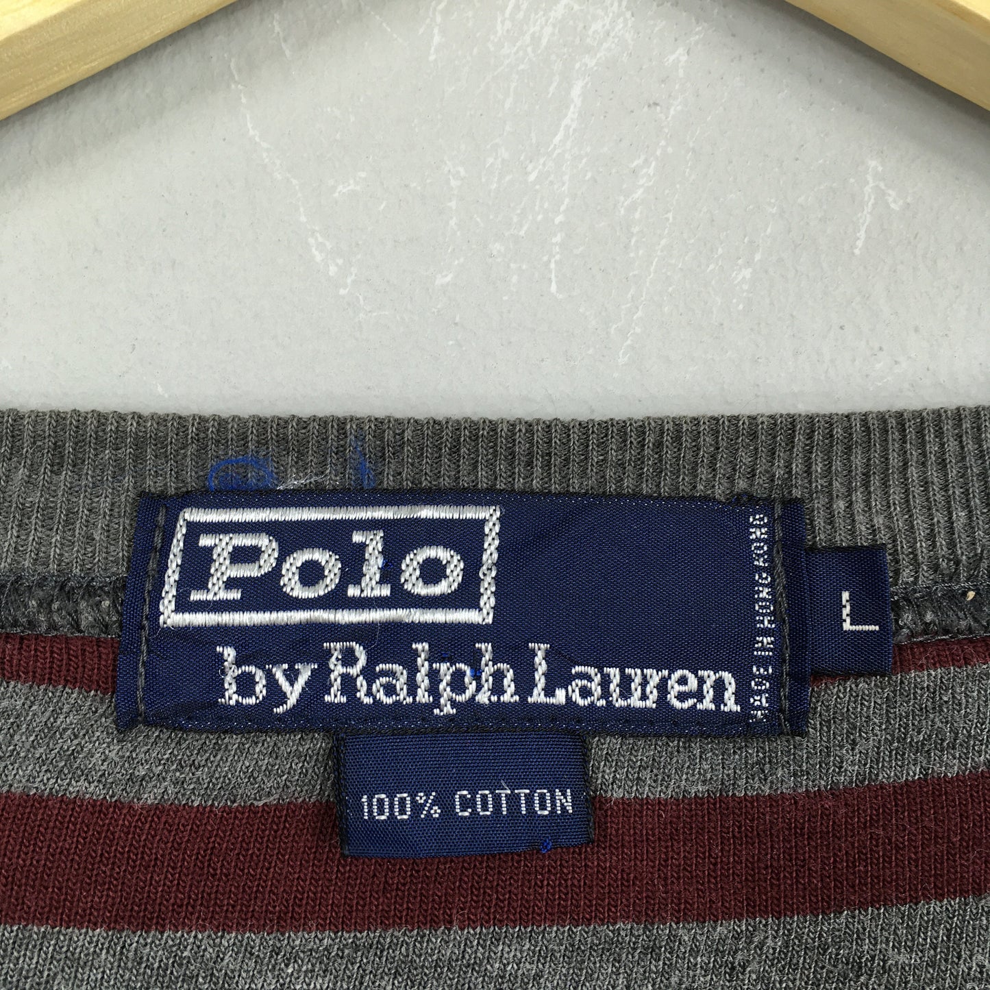 Polo Ralph Lauren Stripes Red/Gray Sweater Large