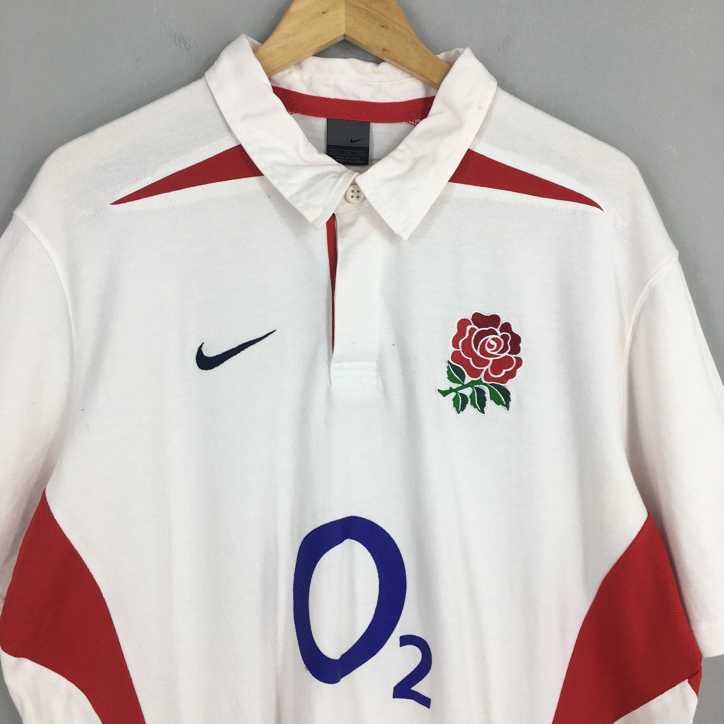 Nike O2 England Rugby Jersey Polo Rugby Shirt XXLarge